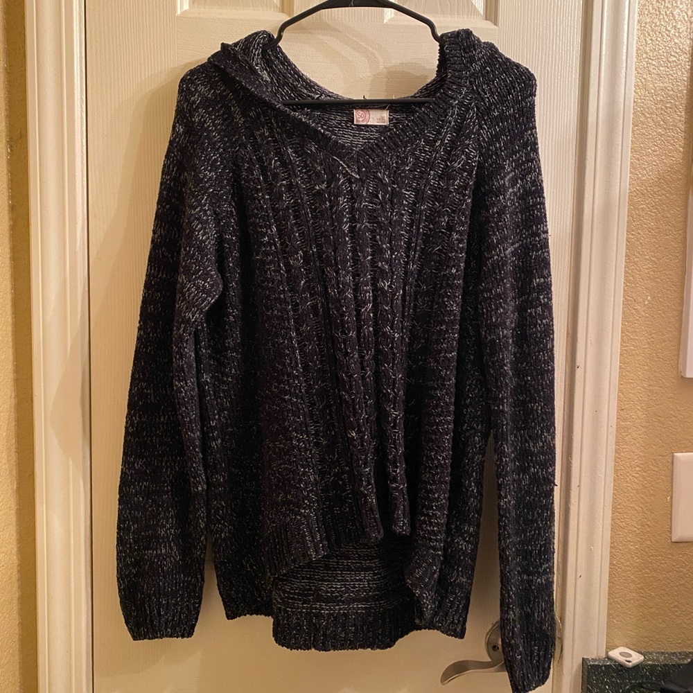 Womens knit hooded sweatshirt